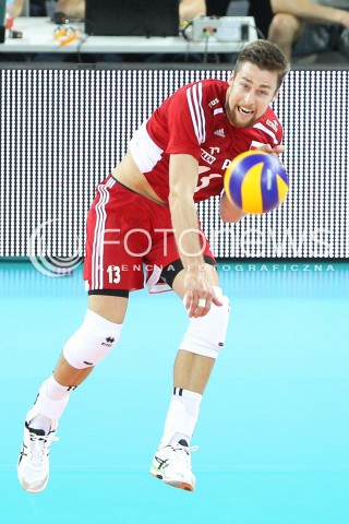  06.06.2015 CZESTOCHOWA<br />SIATKOWKA MEZCZYZN LIGA SWIATOWA 2015 <br />FIVB VOLLEYBALL WORLD LEAGUE 2015 <br />MECZ POLSKA - IRAN ( POLAND - IRAN ) <br />N/Z MICHAL KUBIAK SYLWETKA <br /> 