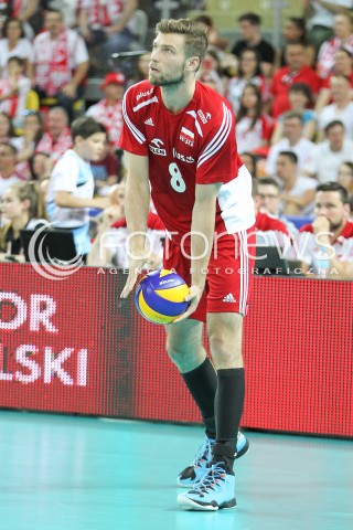  06.06.2015 CZESTOCHOWA<br />SIATKOWKA MEZCZYZN LIGA SWIATOWA 2015 <br />FIVB VOLLEYBALL WORLD LEAGUE 2015 <br />MECZ POLSKA - IRAN ( POLAND - IRAN ) <br />N/Z ANDRZEJ WRONA SYLWETKA <br /> 
