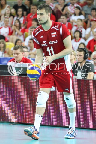  06.06.2015 CZESTOCHOWA<br />SIATKOWKA MEZCZYZN LIGA SWIATOWA 2015 <br />FIVB VOLLEYBALL WORLD LEAGUE 2015 <br />MECZ POLSKA - IRAN ( POLAND - IRAN ) <br />N/Z FABIAN DRZYZGA SYLWETKA <br /> 