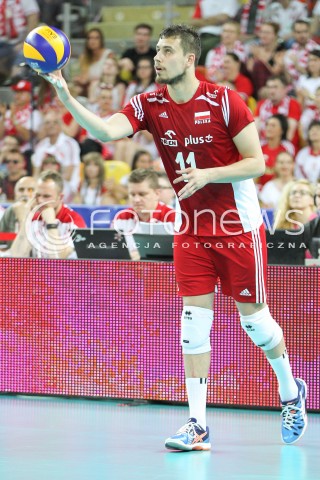  06.06.2015 CZESTOCHOWA<br />SIATKOWKA MEZCZYZN LIGA SWIATOWA 2015 <br />FIVB VOLLEYBALL WORLD LEAGUE 2015 <br />MECZ POLSKA - IRAN ( POLAND - IRAN ) <br />N/Z FABIAN DRZYZGA SYLWETKA <br /> 