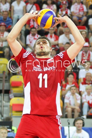  06.06.2015 CZESTOCHOWA<br />SIATKOWKA MEZCZYZN LIGA SWIATOWA 2015 <br />FIVB VOLLEYBALL WORLD LEAGUE 2015 <br />MECZ POLSKA - IRAN ( POLAND - IRAN ) <br />N/Z FABIAN DRZYZGA SYLWETKA <br /> 