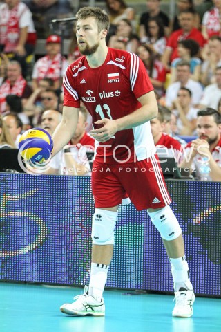 06.06.2015 CZESTOCHOWA<br />SIATKOWKA MEZCZYZN LIGA SWIATOWA 2015 <br />FIVB VOLLEYBALL WORLD LEAGUE 2015 <br />MECZ POLSKA - IRAN ( POLAND - IRAN ) <br />N/Z MICHAL KUBIAK SYLWETKA <br /> 