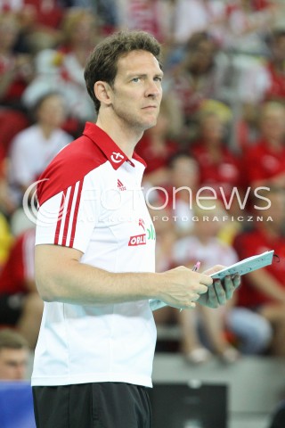  06.06.2015 CZESTOCHOWA<br />SIATKOWKA MEZCZYZN LIGA SWIATOWA 2015 <br />FIVB VOLLEYBALL WORLD LEAGUE 2015 <br />MECZ POLSKA - IRAN ( POLAND - IRAN ) <br />N/Z STEPHANE ANTIGA TRENER ( HEAD COACH ) SYLWETKA <br /> 