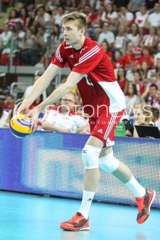  06.06.2015 CZESTOCHOWA<br />SIATKOWKA MEZCZYZN LIGA SWIATOWA 2015 <br />FIVB VOLLEYBALL WORLD LEAGUE 2015 <br />MECZ POLSKA - IRAN ( POLAND - IRAN ) <br />N/Z MATEUSZ BIENIEK SYLWETKA <br /> 