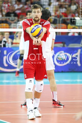  06.06.2015 CZESTOCHOWA<br />SIATKOWKA MEZCZYZN LIGA SWIATOWA 2015 <br />FIVB VOLLEYBALL WORLD LEAGUE 2015 <br />MECZ POLSKA - IRAN ( POLAND - IRAN ) <br />N/Z MICHAL KUBIAK SYLWETKA <br /> 