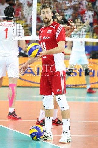  06.06.2015 CZESTOCHOWA<br />SIATKOWKA MEZCZYZN LIGA SWIATOWA 2015 <br />FIVB VOLLEYBALL WORLD LEAGUE 2015 <br />MECZ POLSKA - IRAN ( POLAND - IRAN ) <br />N/Z MICHAL KUBIAK SYLWETKA <br /> 