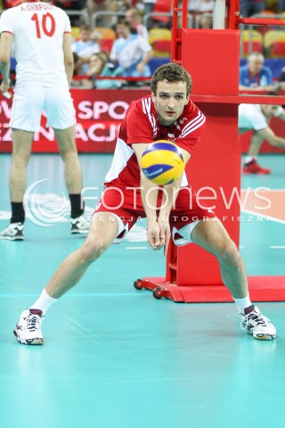  06.06.2015 CZESTOCHOWA<br />SIATKOWKA MEZCZYZN LIGA SWIATOWA 2015 <br />FIVB VOLLEYBALL WORLD LEAGUE 2015 <br />MECZ POLSKA - IRAN ( POLAND - IRAN ) <br />N/Z MATEUSZ MIKA SYLWETKA <br /> 