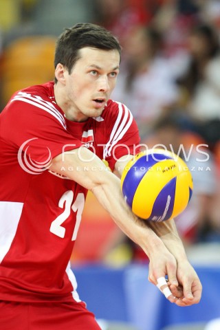  06.06.2015 CZESTOCHOWA<br />SIATKOWKA MEZCZYZN LIGA SWIATOWA 2015 <br />FIVB VOLLEYBALL WORLD LEAGUE 2015 <br />MECZ POLSKA - IRAN ( POLAND - IRAN ) <br />N/Z RAFAL BUSZEK SYLWETKA <br /> 