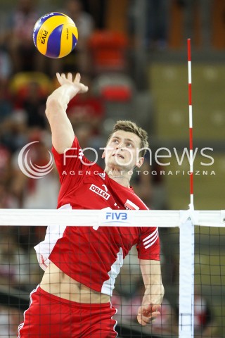  06.06.2015 CZESTOCHOWA<br />SIATKOWKA MEZCZYZN LIGA SWIATOWA 2015 <br />FIVB VOLLEYBALL WORLD LEAGUE 2015 <br />MECZ POLSKA - IRAN ( POLAND - IRAN ) <br />N/Z PIOTR NOWAKOWSKI SYLWETKA ATAK<br /> 