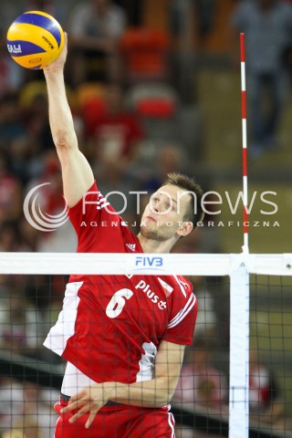  06.06.2015 CZESTOCHOWA<br />SIATKOWKA MEZCZYZN LIGA SWIATOWA 2015 <br />FIVB VOLLEYBALL WORLD LEAGUE 2015 <br />MECZ POLSKA - IRAN ( POLAND - IRAN ) <br />N/Z BARTOSZ KUREK SYLWETKA ATAK<br /> 