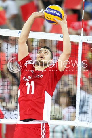  06.06.2015 CZESTOCHOWA<br />SIATKOWKA MEZCZYZN LIGA SWIATOWA 2015 <br />FIVB VOLLEYBALL WORLD LEAGUE 2015 <br />MECZ POLSKA - IRAN ( POLAND - IRAN ) <br />N/Z FABIAN DRZYZGA SYLWETKA <br /> 