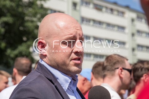  02.07.2015 LODZ POLAND<br />
PILKA NOZNA <br />
KONFERENCJA W SPRAWIE REAKTYWACJI WIDZEWA LODZ<br />
N/Z PREZES MARCIN FERDZYN SYLWETKA<br />
 