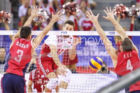  03.07.2015 KRAKOW <br />SIATKOWKA MEZCZYZN LIGA SWIATOWA 2015 <br />FIVB VOLLEYBALL WORLD LEAGUE 2015 <br />MECZ POLSKA - USA ( POLAND - UNITED STATES ) <br />N/Z MICHAL KUBIAK <br /> 