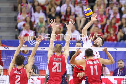  03.07.2015 KRAKOW <br />SIATKOWKA MEZCZYZN LIGA SWIATOWA 2015 <br />FIVB VOLLEYBALL WORLD LEAGUE 2015 <br />MECZ POLSKA - USA ( POLAND - UNITED STATES ) <br />N/Z MICHAL KUBIAK <br /> 