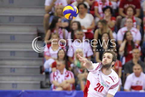  03.07.2015 KRAKOW <br />SIATKOWKA MEZCZYZN LIGA SWIATOWA 2015 <br />FIVB VOLLEYBALL WORLD LEAGUE 2015 <br />MECZ POLSKA - USA ( POLAND - UNITED STATES ) <br />N/Z MATEUSZ MIKA SYLWETKA <br /> 