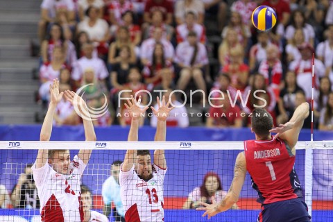  03.07.2015 KRAKOW <br />SIATKOWKA MEZCZYZN LIGA SWIATOWA 2015 <br />FIVB VOLLEYBALL WORLD LEAGUE 2015 <br />MECZ POLSKA - USA ( POLAND - UNITED STATES ) <br />N/Z MATEUSZ BIENIEK MICHAL KUBIAK <br /> 