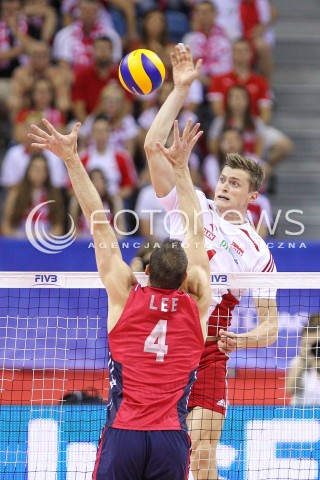  03.07.2015 KRAKOW <br />SIATKOWKA MEZCZYZN LIGA SWIATOWA 2015 <br />FIVB VOLLEYBALL WORLD LEAGUE 2015 <br />MECZ POLSKA - USA ( POLAND - UNITED STATES ) <br />N/Z PIOTR NOWAKOWSKI <br /> 