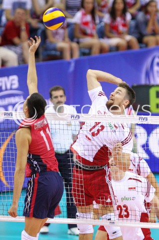  03.07.2015 KRAKOW <br />SIATKOWKA MEZCZYZN LIGA SWIATOWA 2015 <br />FIVB VOLLEYBALL WORLD LEAGUE 2015 <br />MECZ POLSKA - USA ( POLAND - UNITED STATES ) <br />N/Z MICHAL KUBIAK <br /> 