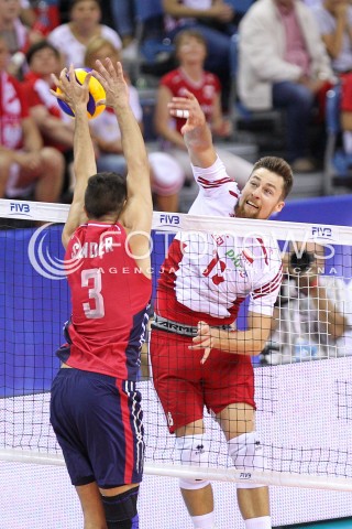  03.07.2015 KRAKOW <br />SIATKOWKA MEZCZYZN LIGA SWIATOWA 2015 <br />FIVB VOLLEYBALL WORLD LEAGUE 2015 <br />MECZ POLSKA - USA ( POLAND - UNITED STATES ) <br />N/Z MICHAL KUBIAK <br /> 