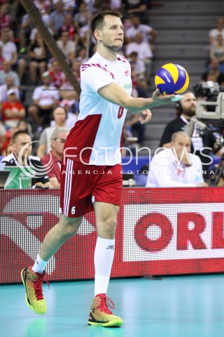  03.07.2015 KRAKOW <br />SIATKOWKA MEZCZYZN LIGA SWIATOWA 2015 <br />FIVB VOLLEYBALL WORLD LEAGUE 2015 <br />MECZ POLSKA - USA ( POLAND - UNITED STATES ) <br />N/Z BARTOSZ KUREK SYLWETKA <br /> 