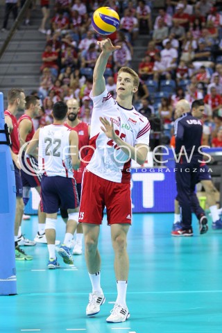  03.07.2015 KRAKOW <br />SIATKOWKA MEZCZYZN LIGA SWIATOWA 2015 <br />FIVB VOLLEYBALL WORLD LEAGUE 2015 <br />MECZ POLSKA - USA ( POLAND - UNITED STATES ) <br />N/Z ARTUR SZALPUK SYLWETKA <br /> 