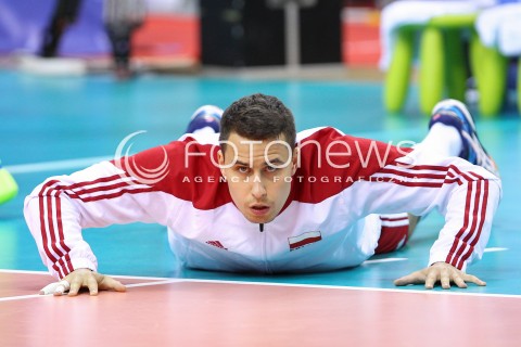  03.07.2015 KRAKOW <br />SIATKOWKA MEZCZYZN LIGA SWIATOWA 2015 <br />FIVB VOLLEYBALL WORLD LEAGUE 2015 <br />MECZ POLSKA - USA ( POLAND - UNITED STATES ) <br />N/Z FABIAN DRZYZGA SYLWETKA <br /> 