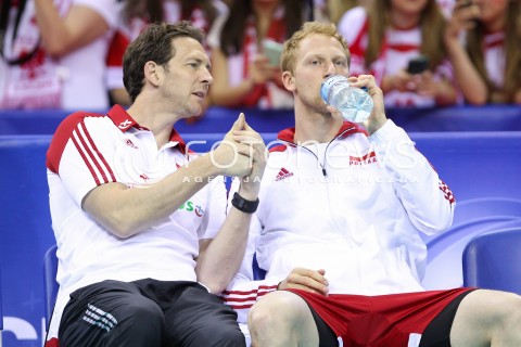 03.07.2015 KRAKOW <br />SIATKOWKA MEZCZYZN LIGA SWIATOWA 2015 <br />FIVB VOLLEYBALL WORLD LEAGUE 2015 <br />MECZ POLSKA - USA ( POLAND - UNITED STATES ) <br />N/Z STEPHANE ANTIGA TRENER ( HEAD COACH ) JAKUB JAROSZ <br /> 