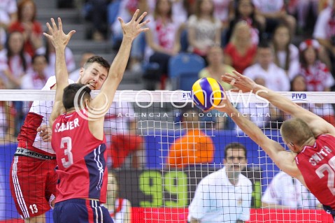  03.07.2015 KRAKOW <br />SIATKOWKA MEZCZYZN LIGA SWIATOWA 2015 <br />FIVB VOLLEYBALL WORLD LEAGUE 2015 <br />MECZ POLSKA - USA ( POLAND - UNITED STATES ) <br />N/Z MICHAL KUBIAK <br /> 