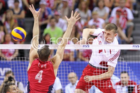  03.07.2015 KRAKOW <br />SIATKOWKA MEZCZYZN LIGA SWIATOWA 2015 <br />FIVB VOLLEYBALL WORLD LEAGUE 2015 <br />MECZ POLSKA - USA ( POLAND - UNITED STATES ) <br />N/Z MATEUSZ BIENIEK <br /> 
