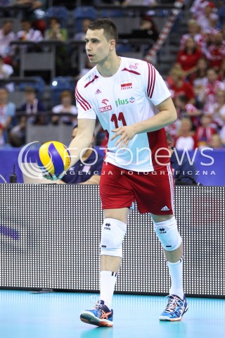  03.07.2015 KRAKOW <br />SIATKOWKA MEZCZYZN LIGA SWIATOWA 2015 <br />FIVB VOLLEYBALL WORLD LEAGUE 2015 <br />MECZ POLSKA - USA ( POLAND - UNITED STATES ) <br />N/Z FABIAN DRZYZGA SYLWETKA <br /> 