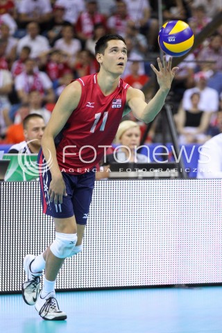  03.07.2015 KRAKOW <br />SIATKOWKA MEZCZYZN LIGA SWIATOWA 2015 <br />FIVB VOLLEYBALL WORLD LEAGUE 2015 <br />MECZ POLSKA - USA ( POLAND - UNITED STATES ) <br />N/Z MICAH CHRISTENSON SYLWETKA <br /> 