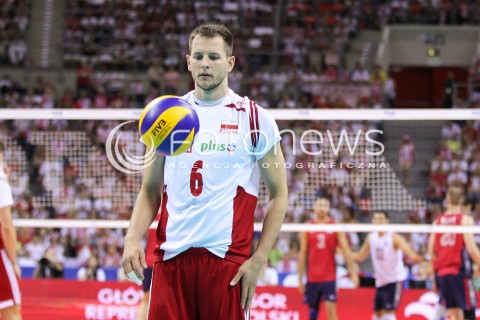  03.07.2015 KRAKOW <br />SIATKOWKA MEZCZYZN LIGA SWIATOWA 2015 <br />FIVB VOLLEYBALL WORLD LEAGUE 2015 <br />MECZ POLSKA - USA ( POLAND - UNITED STATES ) <br />N/Z BARTOSZ KUREK SYLWETKA <br /> 