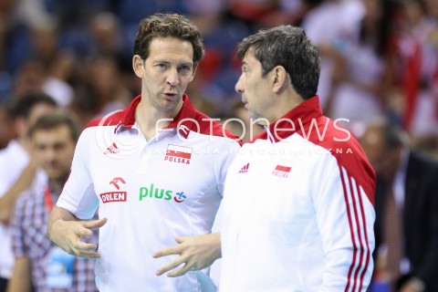  03.07.2015 KRAKOW <br />SIATKOWKA MEZCZYZN LIGA SWIATOWA 2015 <br />FIVB VOLLEYBALL WORLD LEAGUE 2015 <br />MECZ POLSKA - USA ( POLAND - UNITED STATES ) <br />N/Z STEPHANE ANTIGA TRENER ( HEAD COACH ) PHILIPPE BLAIN II TRENER ( ASSISTANT COACH ) <br /> 