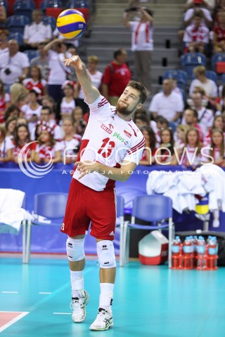  03.07.2015 KRAKOW <br />
SIATKOWKA MEZCZYZN LIGA SWIATOWA 2015 <br />
FIVB VOLLEYBALL WORLD LEAGUE 2015 <br />
MECZ POLSKA - USA ( POLAND - UNITED STATES ) <br />
N/Z MICHAL KUBIAK SYLWETKA <br />
 