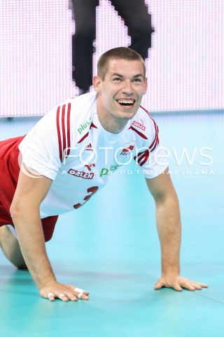  03.07.2015 KRAKOW <br />
SIATKOWKA MEZCZYZN LIGA SWIATOWA 2015 <br />
FIVB VOLLEYBALL WORLD LEAGUE 2015 <br />
MECZ POLSKA - USA ( POLAND - UNITED STATES ) <br />
N/Z DAWID KONARSKI RADOSC EMOCJE <br />
 