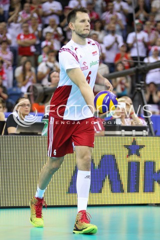  03.07.2015 KRAKOW <br />
SIATKOWKA MEZCZYZN LIGA SWIATOWA 2015 <br />
FIVB VOLLEYBALL WORLD LEAGUE 2015 <br />
MECZ POLSKA - USA ( POLAND - UNITED STATES ) <br />
N/Z BARTOSZ KUREK SYLWETKA <br />
 