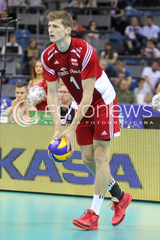  04.07.2015 KRAKOW <br />SIATKOWKA MEZCZYZN LIGA SWIATOWA 2015 <br />FIVB VOLLEYBALL WORLD LEAGUE 2015 <br />MECZ POLSKA - USA ( POLAND - UNITED STATES ) <br />N/Z PIOTR NOWAKOWSKI SYLWETKA <br /> 