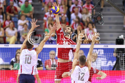  04.07.2015 KRAKOW <br />SIATKOWKA MEZCZYZN LIGA SWIATOWA 2015 <br />FIVB VOLLEYBALL WORLD LEAGUE 2015 <br />MECZ POLSKA - USA ( POLAND - UNITED STATES ) <br />N/Z MATEUSZ MIKA <br /> 