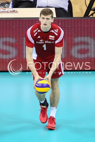  04.07.2015 KRAKOW <br />SIATKOWKA MEZCZYZN LIGA SWIATOWA 2015 <br />FIVB VOLLEYBALL WORLD LEAGUE 2015 <br />MECZ POLSKA - USA ( POLAND - UNITED STATES ) <br />N/Z PIOTR NOWAKOWSKI SYLWETKA <br /> 