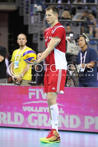  04.07.2015 KRAKOW <br />SIATKOWKA MEZCZYZN LIGA SWIATOWA 2015 <br />FIVB VOLLEYBALL WORLD LEAGUE 2015 <br />MECZ POLSKA - USA ( POLAND - UNITED STATES ) <br />N/Z BARTOSZ KUREK SYLWETKA <br /> 