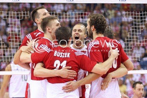  04.07.2015 KRAKOW <br />SIATKOWKA MEZCZYZN LIGA SWIATOWA 2015 <br />FIVB VOLLEYBALL WORLD LEAGUE 2015 <br />MECZ POLSKA - USA ( POLAND - UNITED STATES ) <br />N/Z PAWEL ZATORSKI RADOSC EMOCJE <br /> 