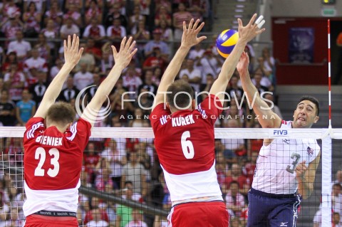  04.07.2015 KRAKOW <br />SIATKOWKA MEZCZYZN LIGA SWIATOWA 2015 <br />FIVB VOLLEYBALL WORLD LEAGUE 2015 <br />MECZ POLSKA - USA ( POLAND - UNITED STATES ) <br />N/Z TAYLOR SANDER <br /> 