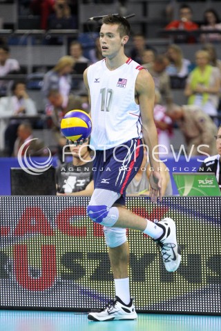  04.07.2015 KRAKOW <br />SIATKOWKA MEZCZYZN LIGA SWIATOWA 2015 <br />FIVB VOLLEYBALL WORLD LEAGUE 2015 <br />MECZ POLSKA - USA ( POLAND - UNITED STATES ) <br />N/Z THOMAS JAESCHKE SYLWETKA <br /> 
