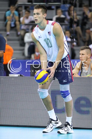  04.07.2015 KRAKOW <br />SIATKOWKA MEZCZYZN LIGA SWIATOWA 2015 <br />FIVB VOLLEYBALL WORLD LEAGUE 2015 <br />MECZ POLSKA - USA ( POLAND - UNITED STATES ) <br />N/Z THOMAS JAESCHKE SYLWETKA <br /> 