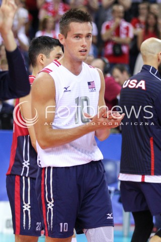  04.07.2015 KRAKOW <br />SIATKOWKA MEZCZYZN LIGA SWIATOWA 2015 <br />FIVB VOLLEYBALL WORLD LEAGUE 2015 <br />MECZ POLSKA - USA ( POLAND - UNITED STATES ) <br />N/Z THOMAS JAESCHKE SYLWETKA <br /> 