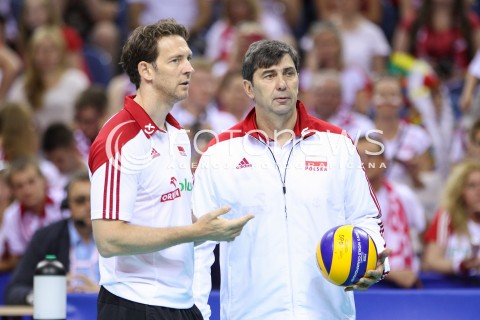 04.07.2015 KRAKOW <br />SIATKOWKA MEZCZYZN LIGA SWIATOWA 2015 <br />FIVB VOLLEYBALL WORLD LEAGUE 2015 <br />MECZ POLSKA - USA ( POLAND - UNITED STATES ) <br />N/Z STEPHANE ANTIGA TRENER ( HEAD COACH ) PHILIPPE BLAIN II TRENER ( ASSISTANT COACH ) <br /> 