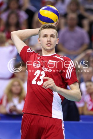  04.07.2015 KRAKOW <br />SIATKOWKA MEZCZYZN LIGA SWIATOWA 2015 <br />FIVB VOLLEYBALL WORLD LEAGUE 2015 <br />MECZ POLSKA - USA ( POLAND - UNITED STATES ) <br />N/Z MATEUSZ BIENIEK SYLWETKA <br /> 