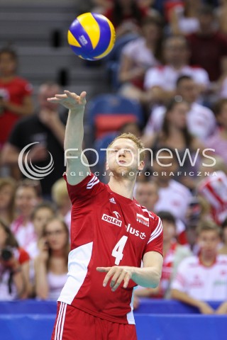  04.07.2015 KRAKOW <br />SIATKOWKA MEZCZYZN LIGA SWIATOWA 2015 <br />FIVB VOLLEYBALL WORLD LEAGUE 2015 <br />MECZ POLSKA - USA ( POLAND - UNITED STATES ) <br />N/Z JAKUB JAROSZ SYLWETKA <br /> 