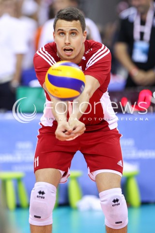  04.07.2015 KRAKOW <br />SIATKOWKA MEZCZYZN LIGA SWIATOWA 2015 <br />FIVB VOLLEYBALL WORLD LEAGUE 2015 <br />MECZ POLSKA - USA ( POLAND - UNITED STATES ) <br />N/Z FABIAN DRZYZGA SYLWETKA <br /> 