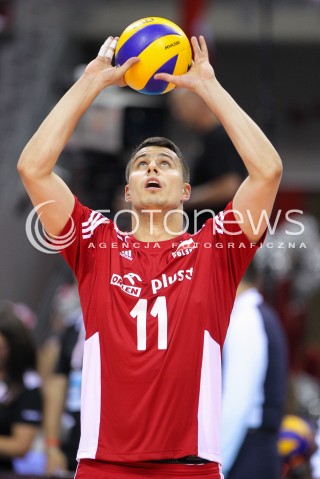  04.07.2015 KRAKOW <br />SIATKOWKA MEZCZYZN LIGA SWIATOWA 2015 <br />FIVB VOLLEYBALL WORLD LEAGUE 2015 <br />MECZ POLSKA - USA ( POLAND - UNITED STATES ) <br />N/Z FABIAN DRZYZGA SYLWETKA <br /> 